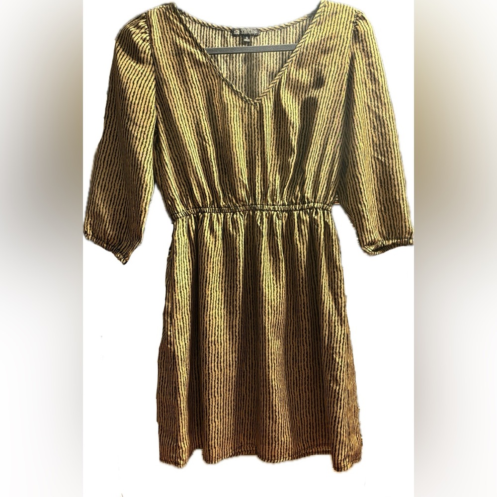 Bebop - Tan and black stripe dress (S)